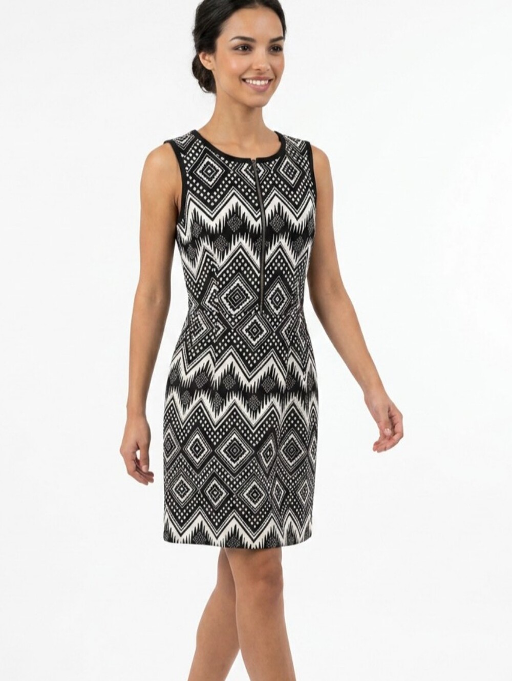 J. Crew | Sleeveless Black and White Sheath Dress